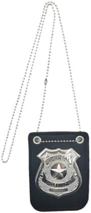 Authentic Police Badge with Chain for Costume Accessories