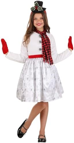Fun Costumes - SnowGirl Costume glitter snowman dress scarf mitten set