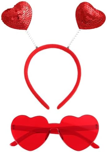 Valentines Heart Headband Sunglasses Set