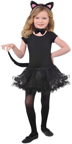 Adorable Kids Black Cat Costume Kit Girls Halloween Accessories