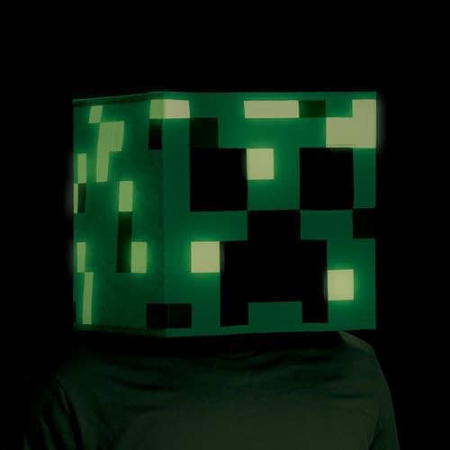 Disguise Block Head Mask Minecraft Creeper Costume Accessory