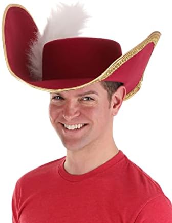 Great for Kids Captain Hooks Red Pirate Hat with Faux Fur