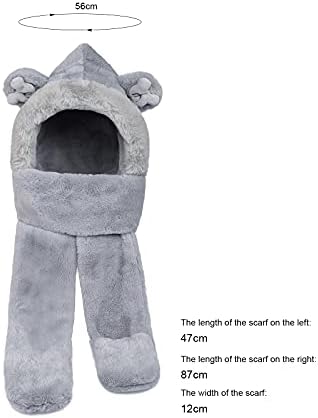 Kids Winter Hat Scarf Mittens 3 in 1 Hat Faux Fur Hat