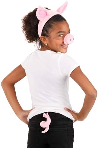 Pig Costume Set Includes Ears Tail and Nose - Soft Velvet Fit