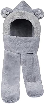Kids Winter Hat Scarf Mittens 3 in 1 Hat Faux Fur Hat