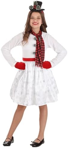 Fun Costumes - SnowGirl Costume glitter snowman dress scarf mitten set