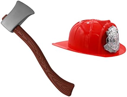 Child firefighters costume set with helmet and axe