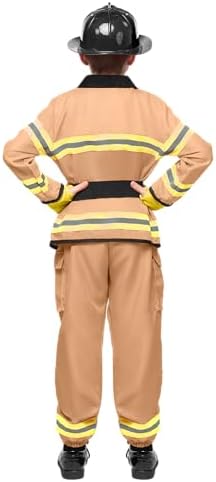 Spooktacular Boys Fireman Costume - Halloween Firefighter Kids Jumpsuit