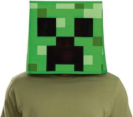 Disguise Block Head Mask Minecraft Creeper Costume Accessory