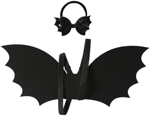 Perfect Halloween Costume for Babies - Black Bat Wing and Bow Headband