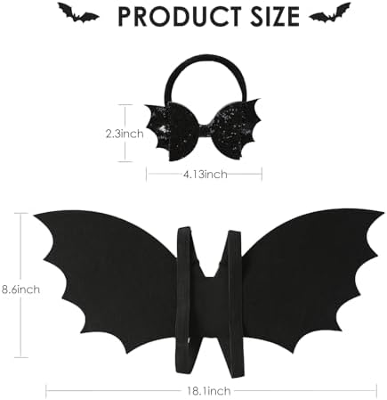 Perfect Halloween Costume for Babies - Black Bat Wing and Bow Headband