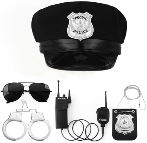 Fleursun Police Costume Accessory Set for Adults