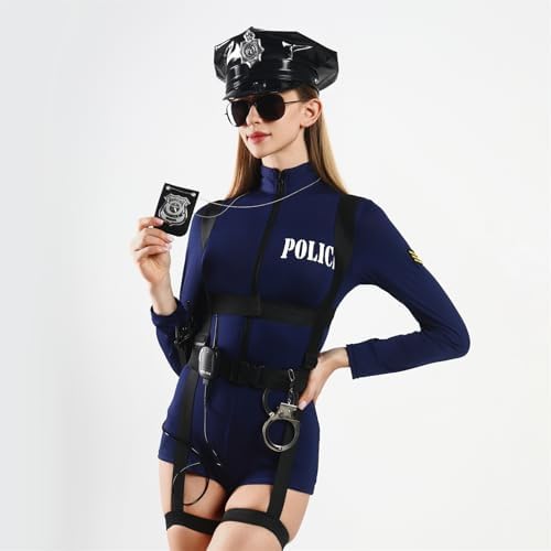 Adjustable Police Hat for Women Men Cop Accessories Set