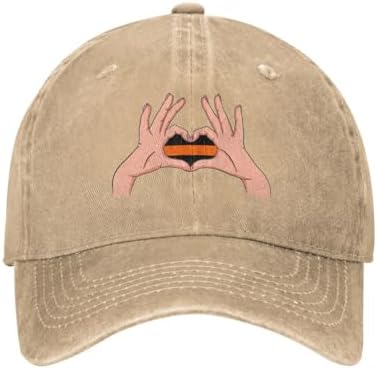 RTATBY Holding A Heart Thin Orange Line Flag Baseball Cap