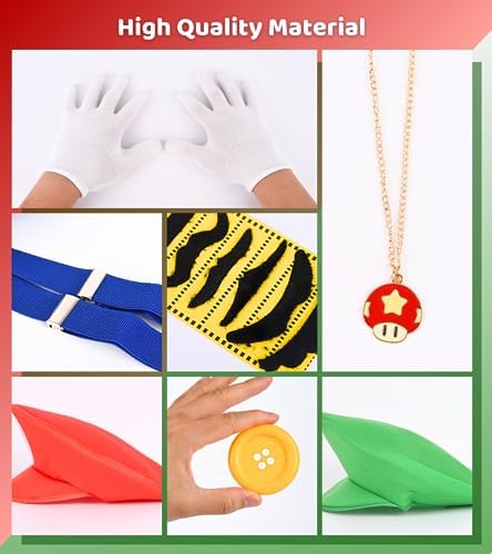 Mary Luigi Halloween Costume for Kids Hat Mustache Gloves More