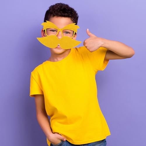 Mustache Glasses Set Funny Yellow Glasses for Halloween