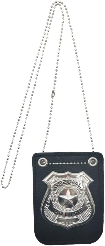 Authentic Police Badge with Chain for Costume Accessories