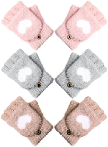 Geyoga 3 Pair Kid-Fingerless Gloves