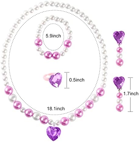 Carkno Princess Wig Jewelry Set for Little Girls Shimmering Beauty