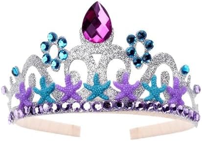 Mermaid Princess Costume Halloween Role-Playing Accessories for Girls with Crown