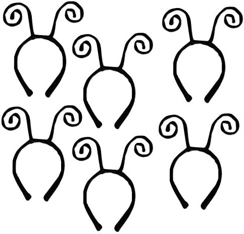 6-Piece Black Velvet Bug Antenna Headband for Kids Costume Accessories