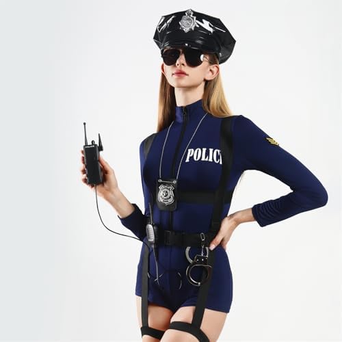 Adjustable Police Hat for Women Men Cop Accessories Set