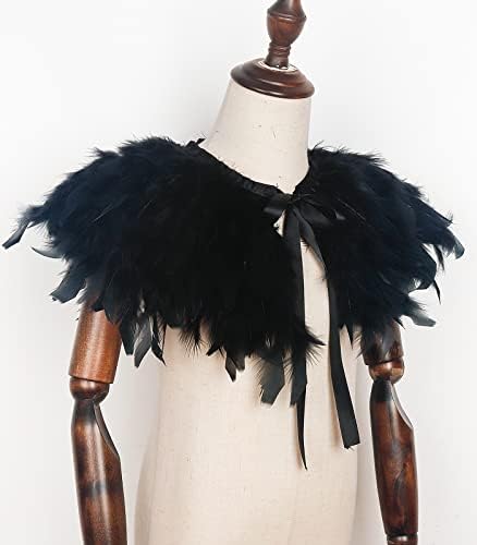 Childrens Black Feathers Cape Shawl Halloween Costume