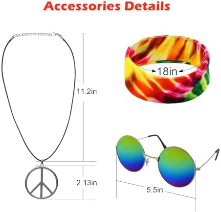 Boys Hippie Costume 4Pcs Set for Halloween Party