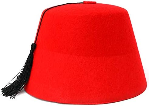 Skeleteen Arabian Red Fez Hat With Black Tassel