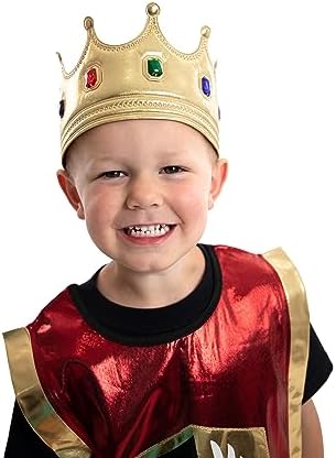 Soft Golden Prince King Crowns Dress Up Costume Accessory
