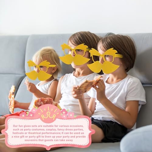 Mustache Glasses Set Funny Yellow Glasses for Halloween