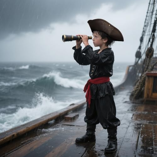 VZQI Pirate Hat for Kids Distressed Colonial Style 3-13T Halloween Costume