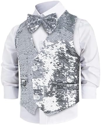 Fun Sequin Vest with Bow Tie - Kids Party Costume