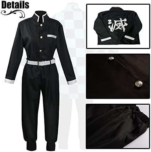 Mens Kimono Costume for Boys Halloween Pink Kamado Cosplay Includes Accessories