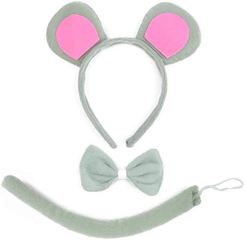 Skeulateen Mouse Costume Accessories - Ears Bow Tie and Tail for Toddlers