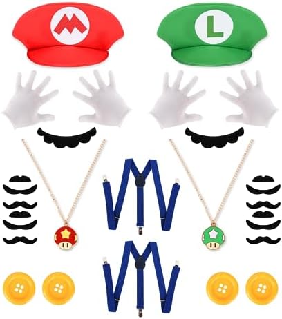 Mary Luigi Halloween Costume for Kids Hat Mustache Gloves More