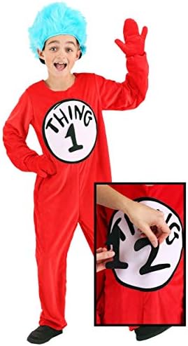 Dr Seuss Thing 1 Thing 2 Costume - X-Large - Red