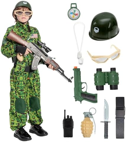 Mini Soldier Army Costume for Kids with Toy Accessories