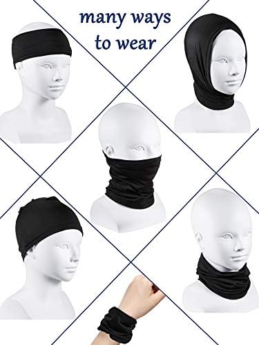 SATINIOR 4-PieceAttached UV Protection Face Cover Balaclava for Kids in Summer