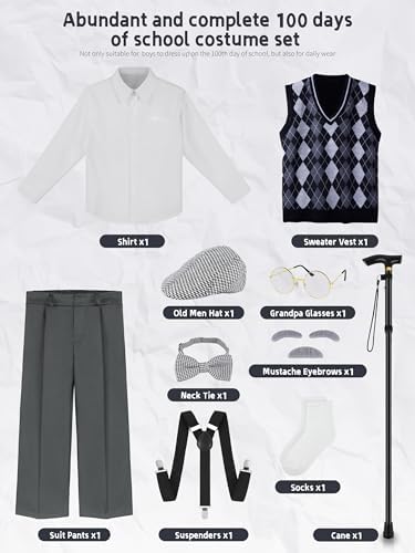 100 Days of School Grandpa Costume for Kids
