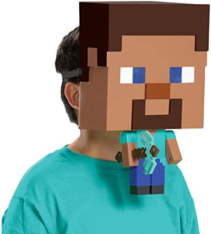 Disguise Minecraft Steve Mask for Kids Official Mega Steve Costume
