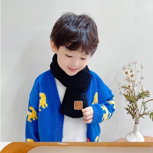 BEARUN Knit Kids Scarf - Solid Color Warm Soft