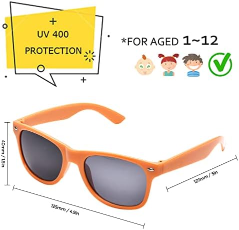 SUNOVELTIES 12-Pack Kids Vibrant Retro Sunglasses Perfect for Parties and Outfits