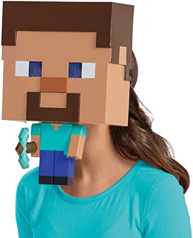 Disguise Minecraft Steve Mask for Kids Official Mega Steve Costume