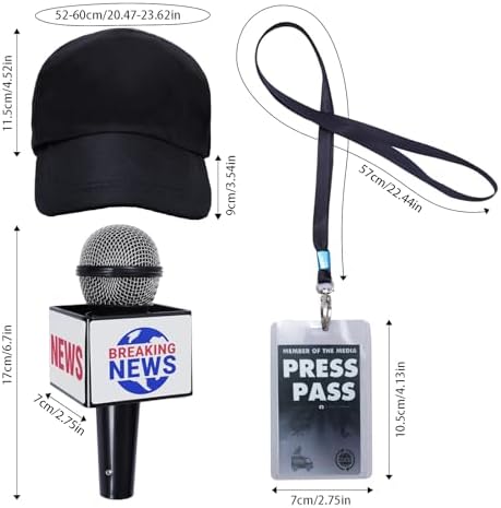 Heliltd 3-Piece Set Journalist Accessories