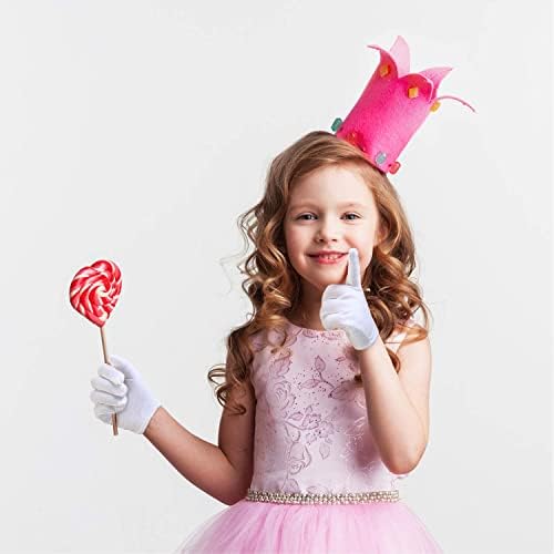8-Piece Kids White Costume Gloves
