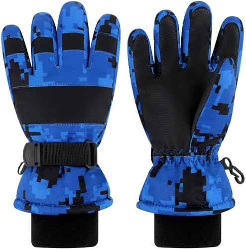 Duoyeree Kids Waterproof Ski Gloves - Keep Warm Dry