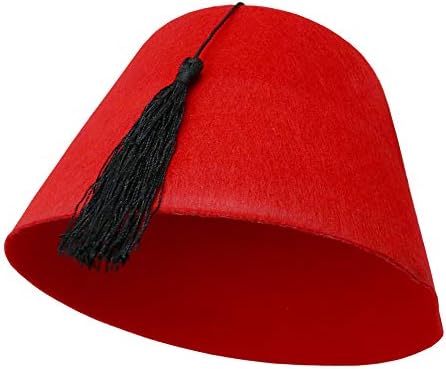 Skeleteen Arabian Red Fez Hat With Black Tassel