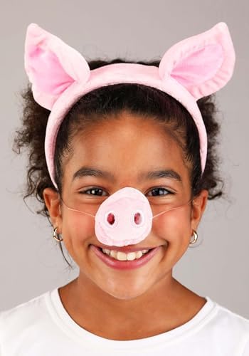 Pig Costume Set Includes Ears Tail and Nose - Soft Velvet Fit