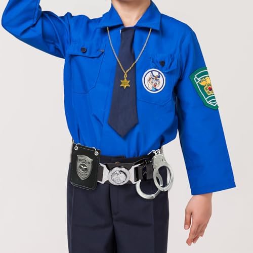 HOHAJIU 5PCS Police Badge and Handcuffs Toy Set for Kids